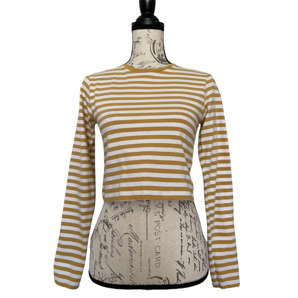 Brandy Melville Striped Crop Shirt Size 4 - Picture 1 of 7